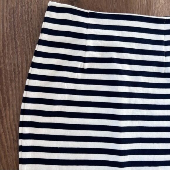 J. Crew Women's Knit Pencil Skirt Navy Blue & White Striped Cotton L7578 SZ 00 - Picture 4 of 13